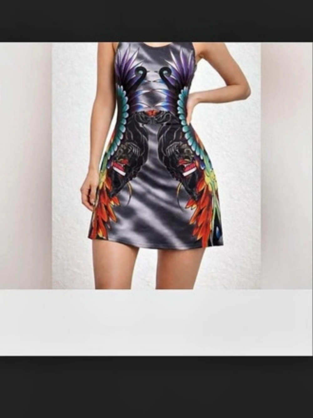 NWT Ed Hardy Heart Wings Cut Out Rib Tank Dress Mini Dress